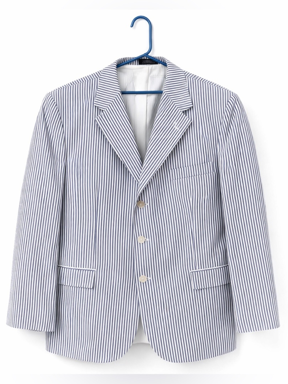 Men's Blue & White Stripe Blazer Sports coat,